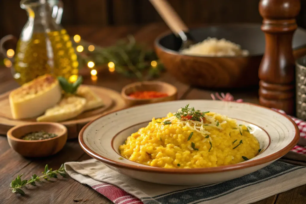 Risotto alla Milanese plated