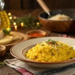 Risotto alla Milanese plated